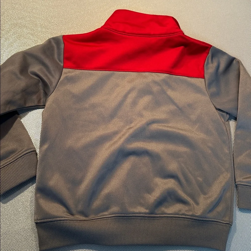 Nike Red and Gray Zip-Up Track Jacket